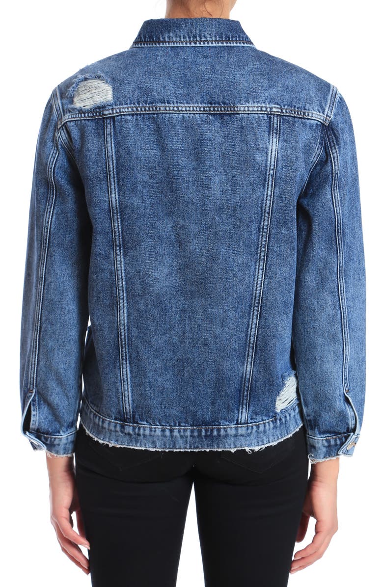Mavi Jeans Karla Distressed Denim Jacket, Alternate, color, Mid Ripped La Vintage