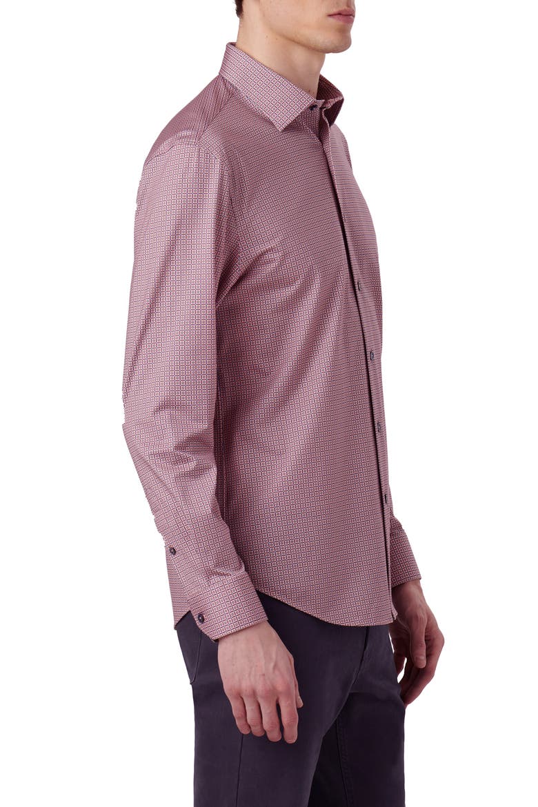 James OoohCotton® Geo Print Button-Up Shirt, Alternate, color, SALMON