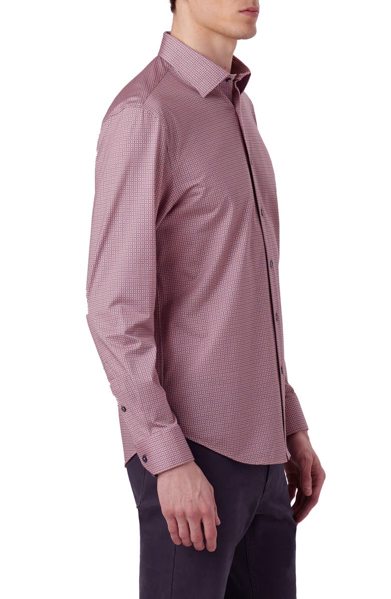 Bugatchi James OoohCotton<sup>®</sup> Geo Print Button-Up Shirt, Alternate, color, 