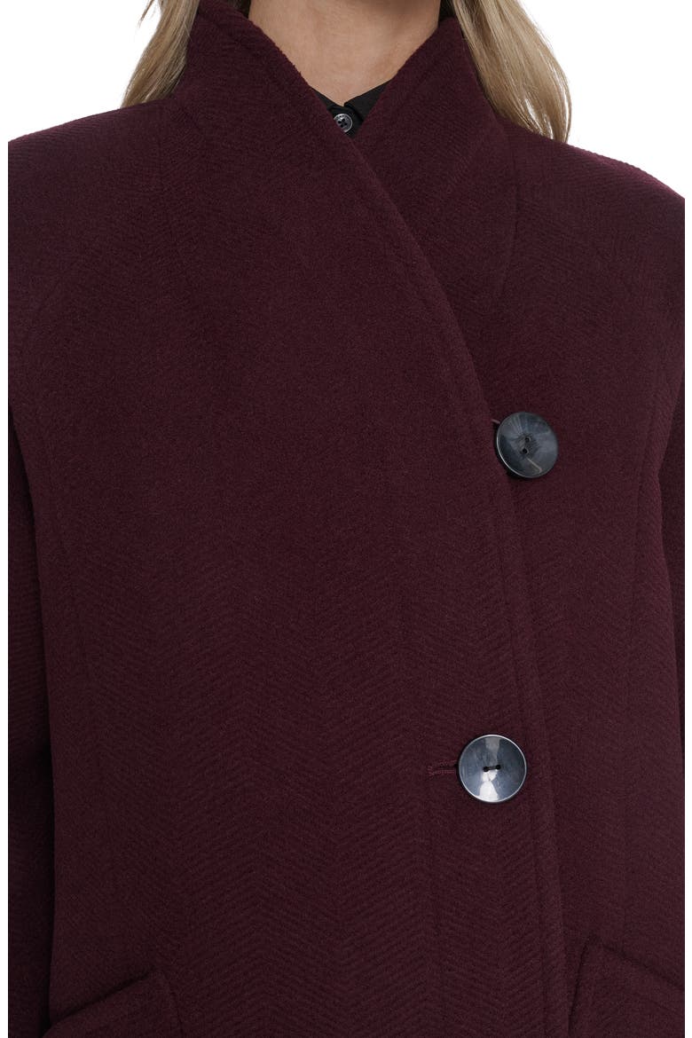 Asymmetric Wool Blend Coat, Alternate, color, BURGUNDY