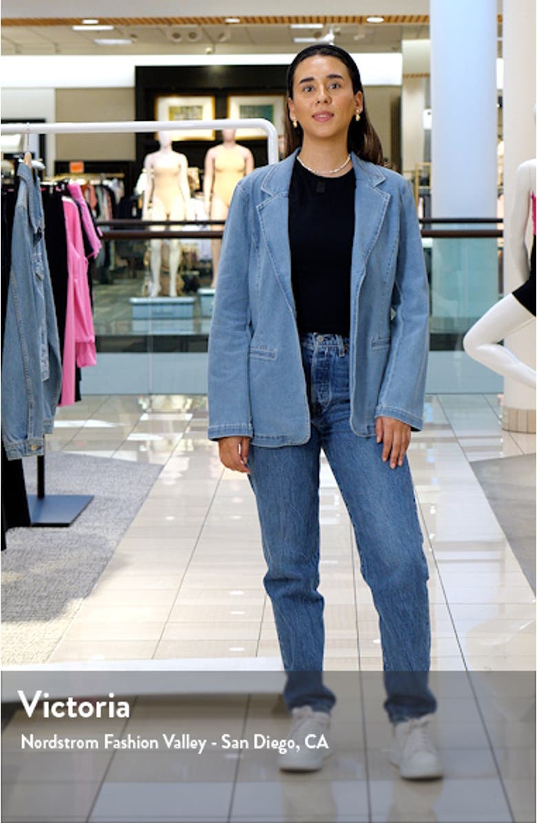 Magnolia One-Button Denim Blazer, sales video thumbnail