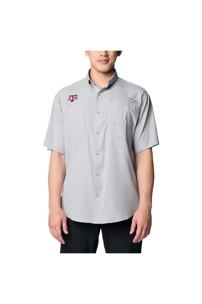 Men's Columbia Gray Texas A&M Aggies PFG Tamiami Omni-Shade Button-Down Shirt, Alternate, color, Gray