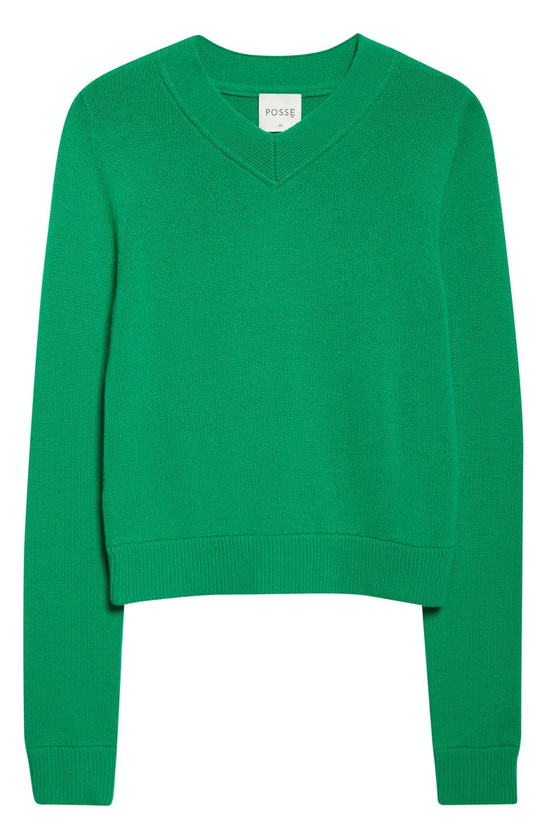 POSSE Freddie Merino Wool & Cashmere Sweater, Alternate, color, Emerald