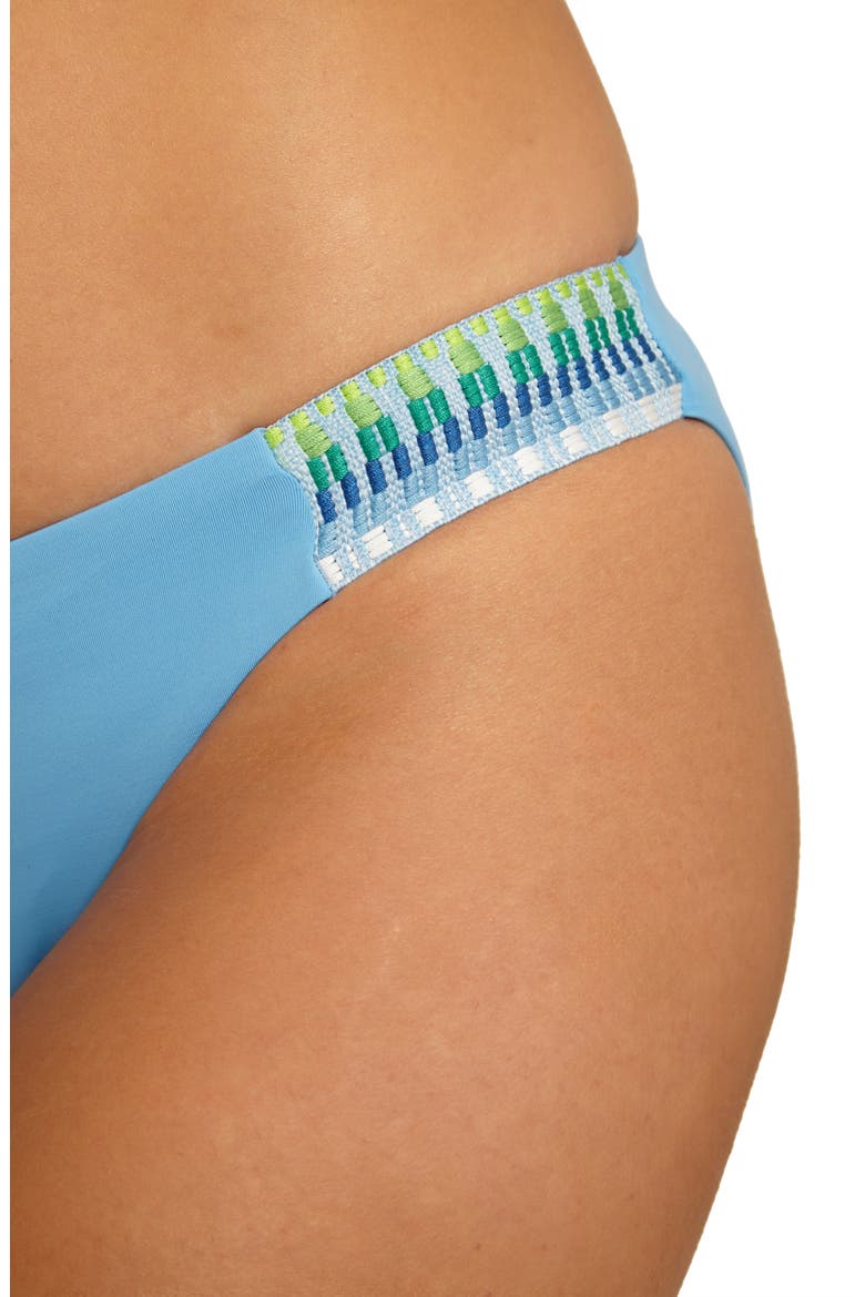 Fiesta American Basket Weave Trim Bikini Bottoms, Alternate, color, SKY BLUE
