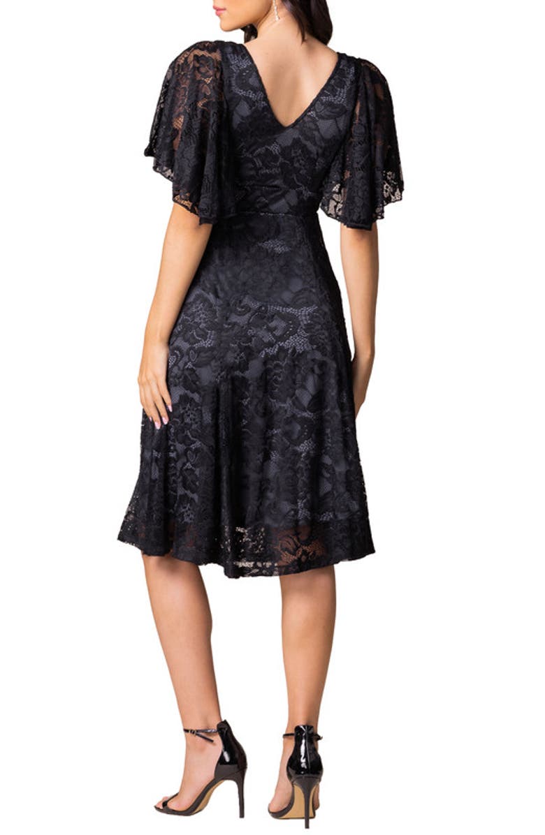 Kiyonna Camille Lace Cocktail Dress, Alternate, color, Storm Grey