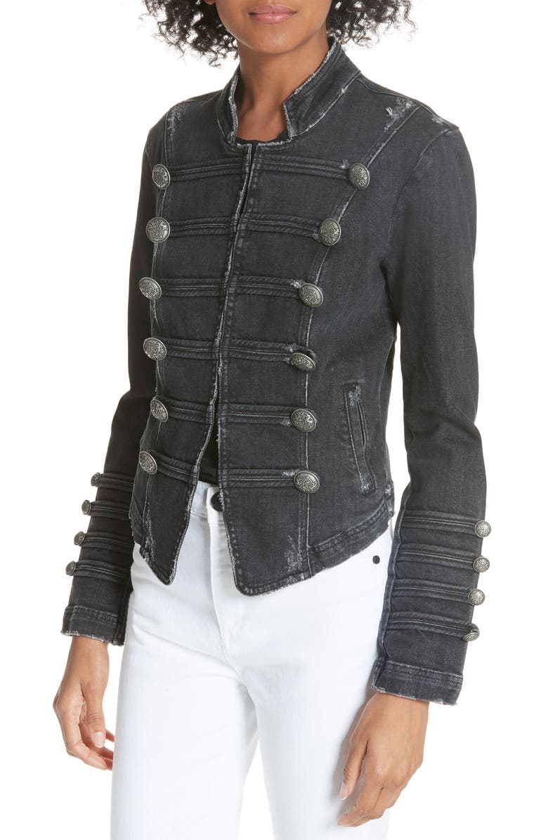 Free People Military Denim Jacket, Alternate, color, 
