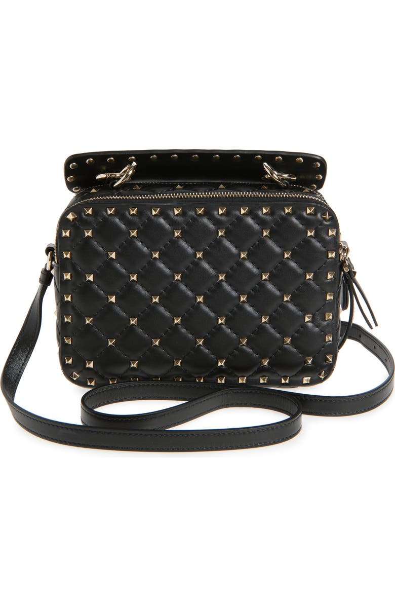 Valentino Garavani Rockstud Spike Leather Crossbody Bag, Alternate, color,