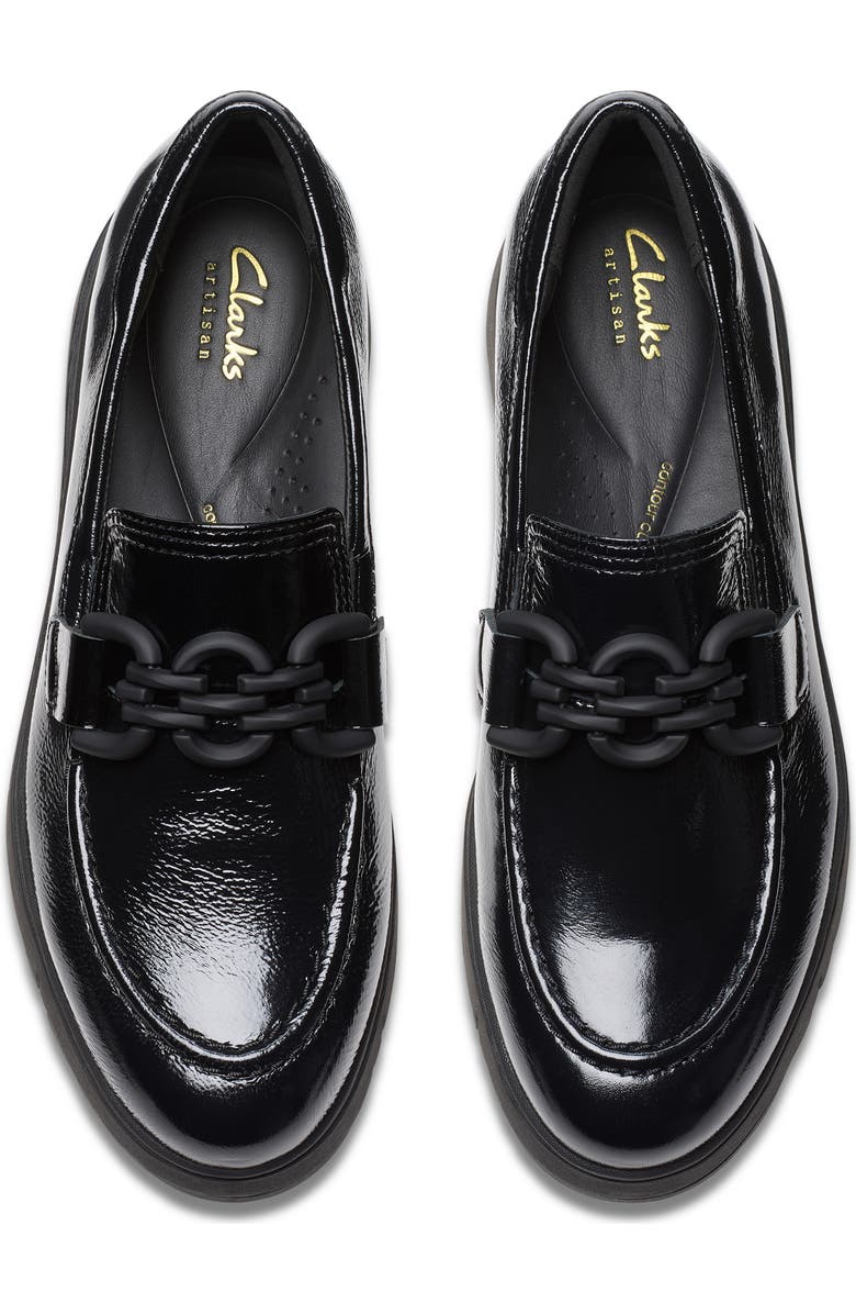 Clarks<sup>®</sup> Loriini Izzy Platform Wedge Bit Loafer, Alternate, color, Black Patent
