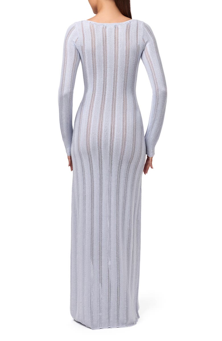 Naked Wardrobe Long Sleeve Knit Maxi Dress, Alternate, color, Baby Blue
