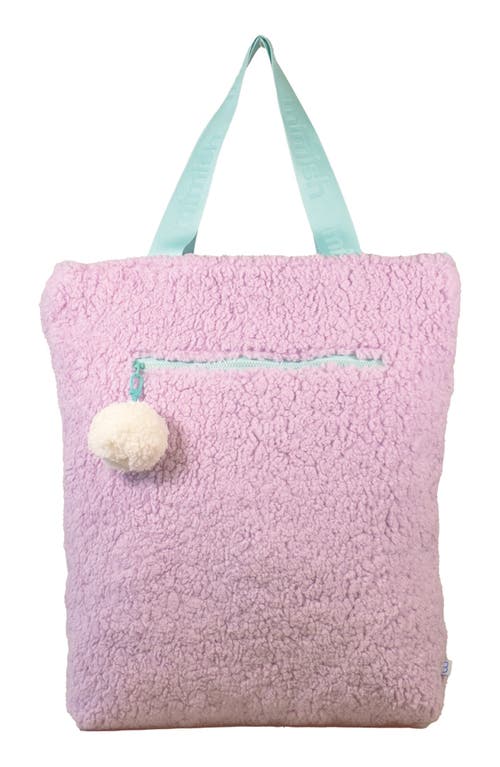 Mimish Kids' Xl Snuggle Faux Shearling Tote In Purple