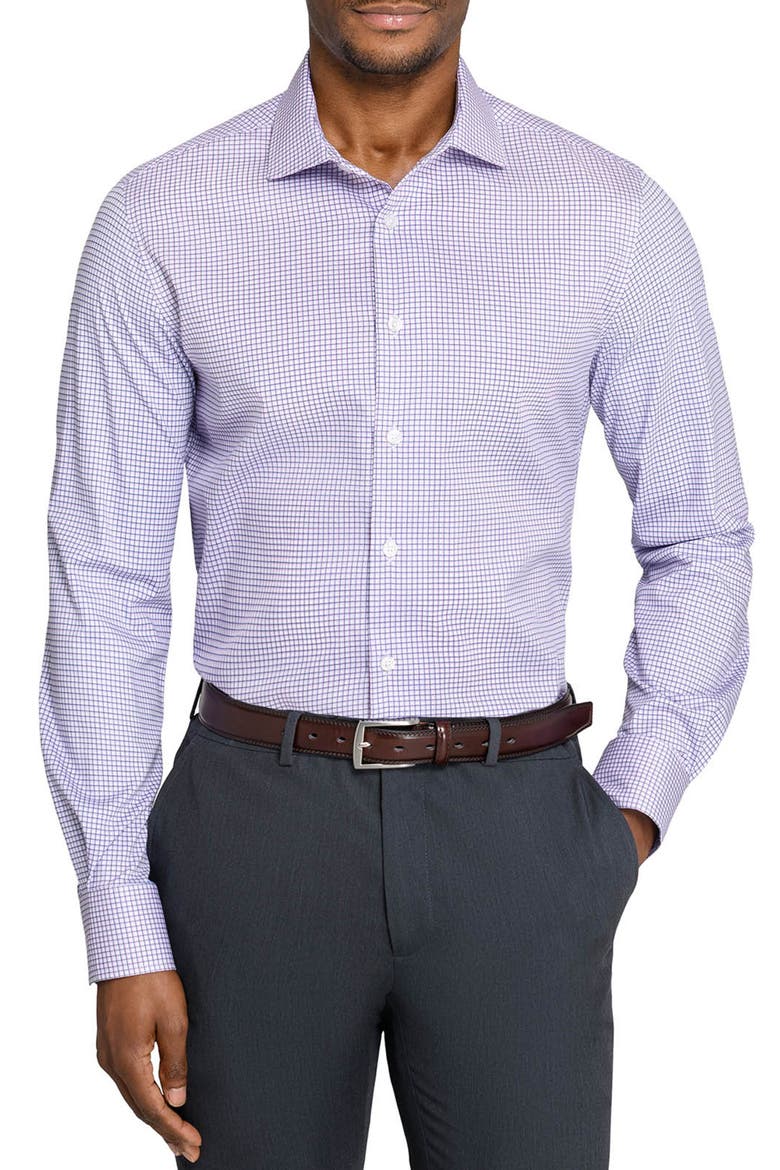 Slim Fit Check Reworked Button-Up Shirt, Main, color, WHITE/ PINK