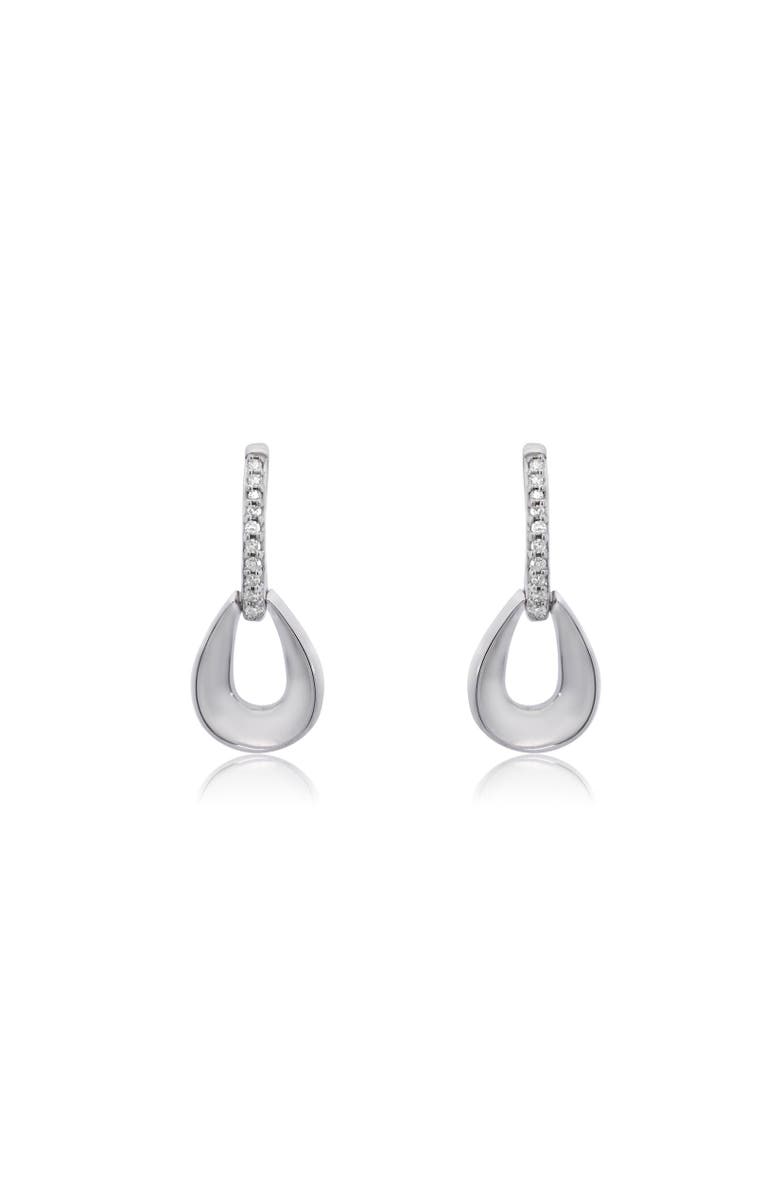 The Lovery Fine Jewelry Diamond Pear Screw Back Drop Earrings, Alternate, color, Sterling Silver