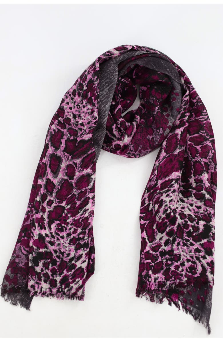 La Fiorentina Animal Print Scarf, Alternate, color, Amethyst