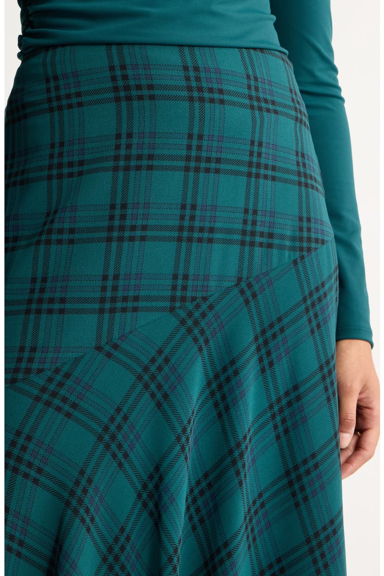 High-Low Chiffon Midi Skirt, Alternate, color, TEAL- NAVY JENS PLAID