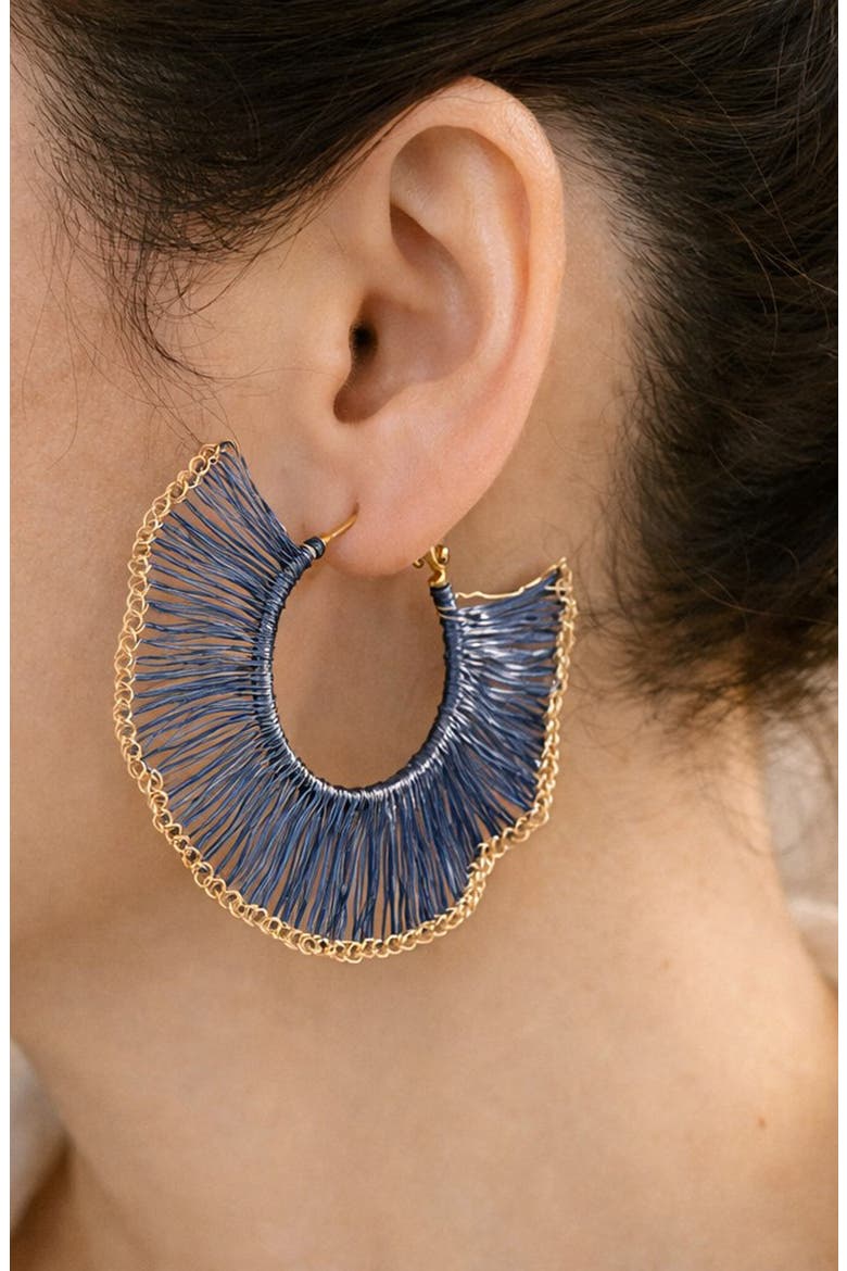 Nikolina Statement Hoop Earrings, Alternate, color, GOLD