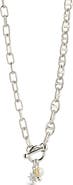 Sterling Forever Ava Freshwater Pearl & Burst Toggle Chain Necklace