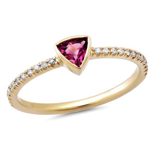 Elliot Young 14k Yellow Gold Skinny Diamond Eternity Band With Knife Edge Gemstone