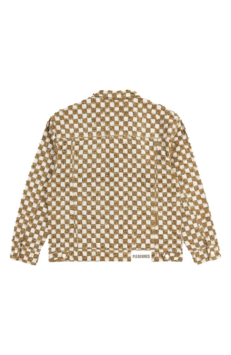 PLEASURES Curfew Checker Trucker Jacket, Alternate, color, 