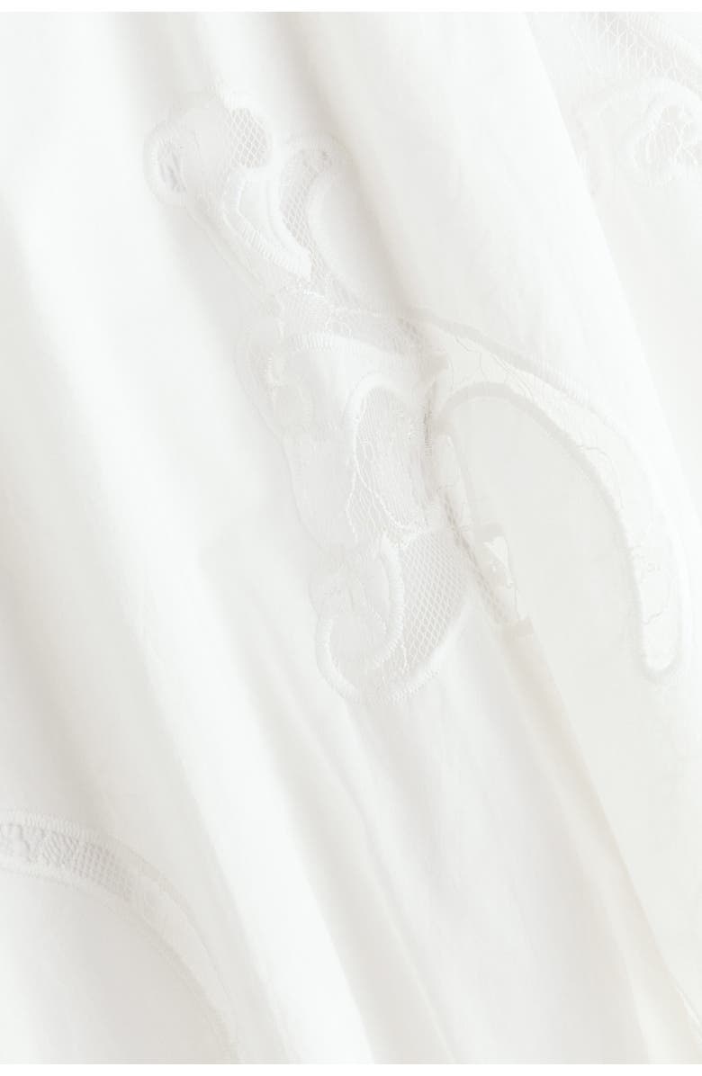 H&M Broderie Anglaise Cotton Dress, Alternate, color, White