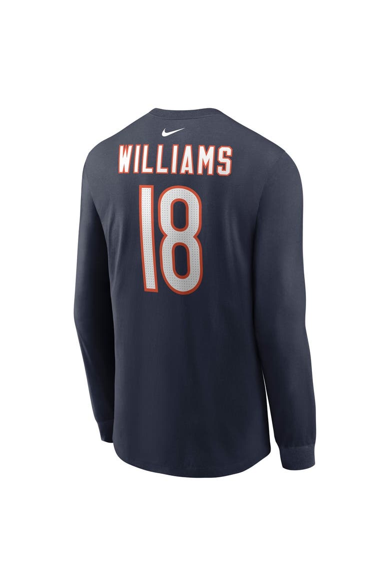 Men's Nike Caleb Williams Navy Chicago Bears Name & Number Long Sleeve T-Shirt, Alternate, color, Navy