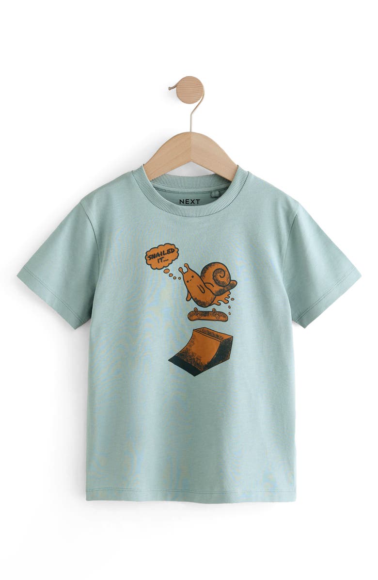 NEXT Kids' Snail Skater Cotton Graphic T-Shirt, Main, color, Blue
