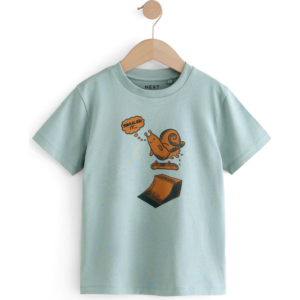 Next Kids' Snail Skater Cotton Graphic T-shirt In Green