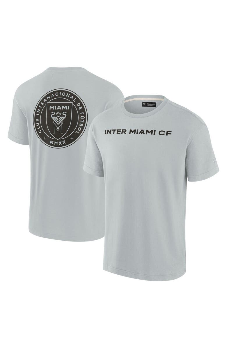 Fanatics Signature Unisex Fanatics Signature Gray Inter Miami CF Elements Super Soft Short Sleeve T-Shirt, Main, color,