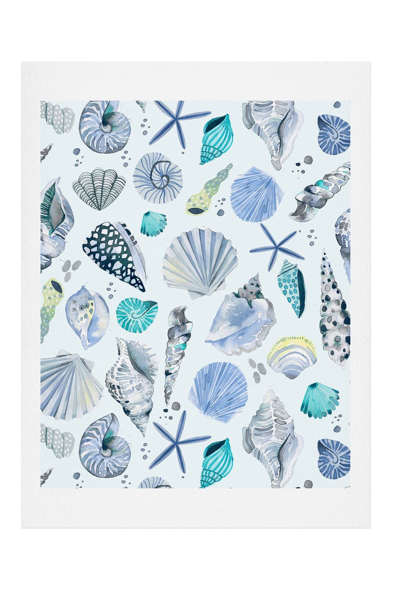 Sea Shells Art Print, Main, color, TURQUOISE MULTI