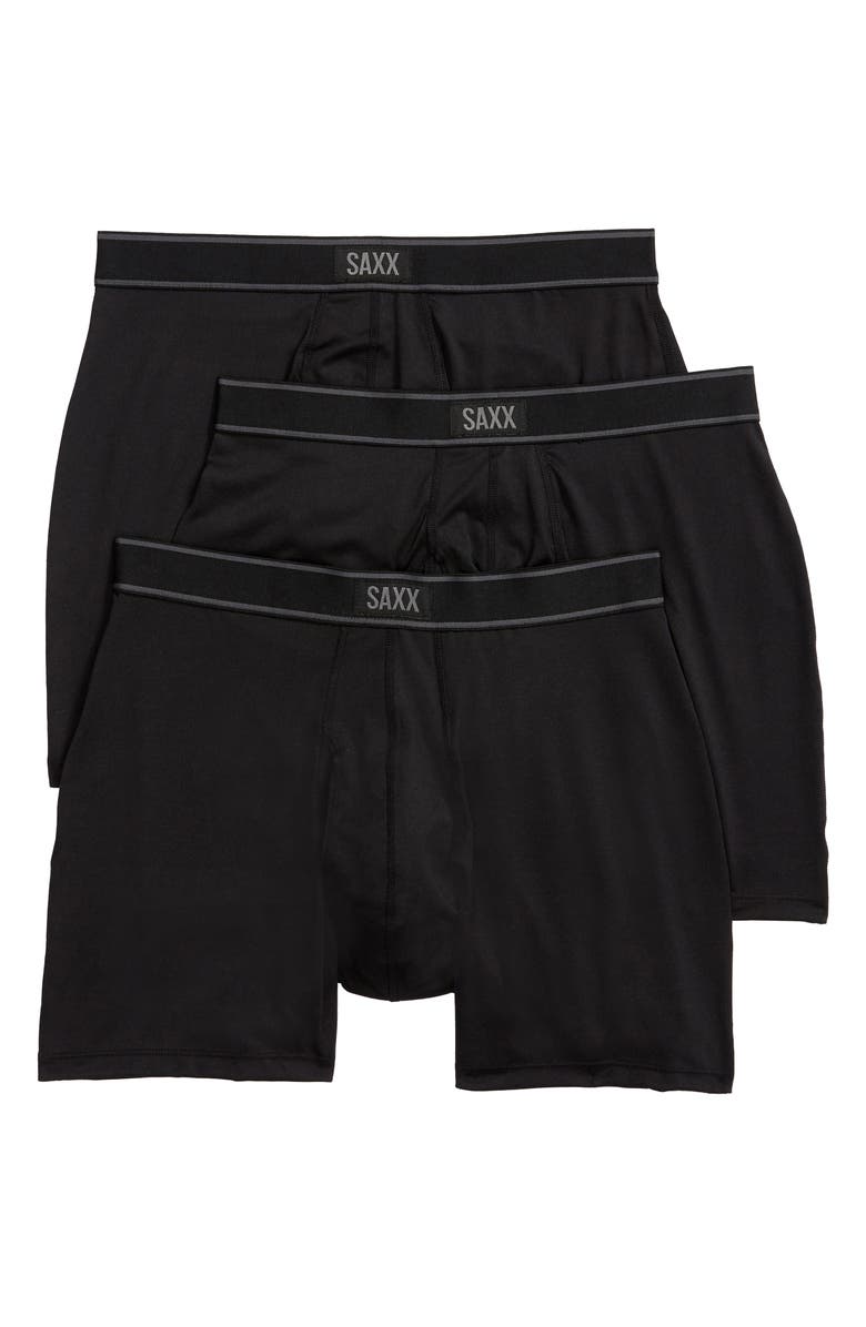 SAXX Assorted 3-Pack Daytripper Comfort Stretch Boxer Briefs, Main, color, Black
