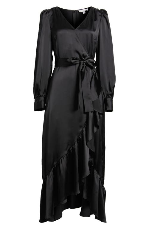 CHELSEA28 CHELSEA28 RUFFLE LONG SLEEVE FAUX WRAP MAXI DRESS