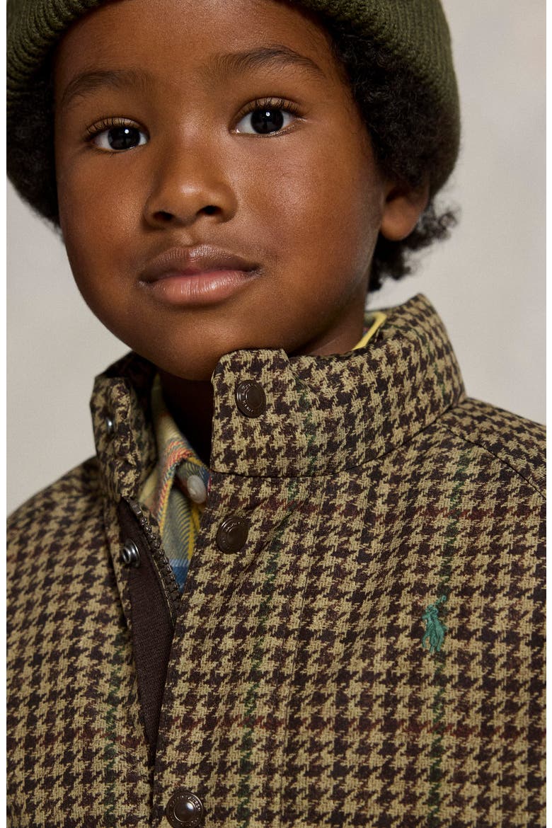 Kids' Down & Feather Fill Printed Bomber Jacket, Alternate, color, PRINTED TWEED