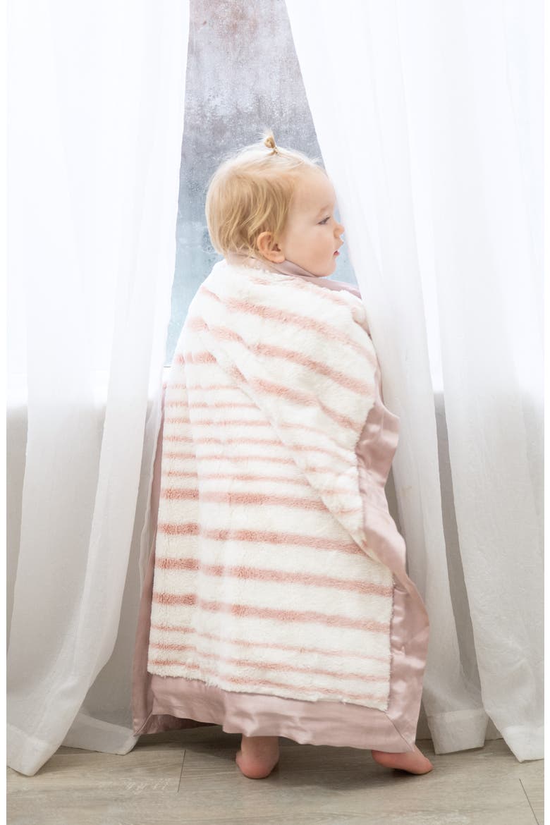 Luxe Strand Faux Fur Blanket, Alternate, color, DUSTY PINK