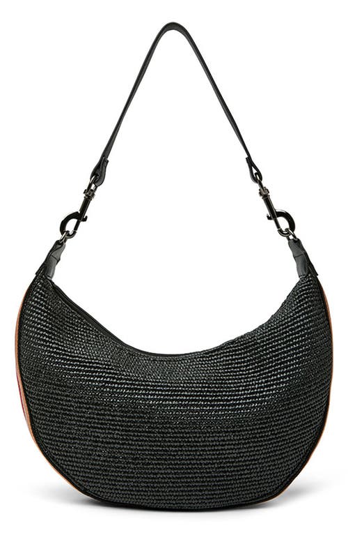 Think Royln Soho Sunset Shoulder Bag In Black Raffia