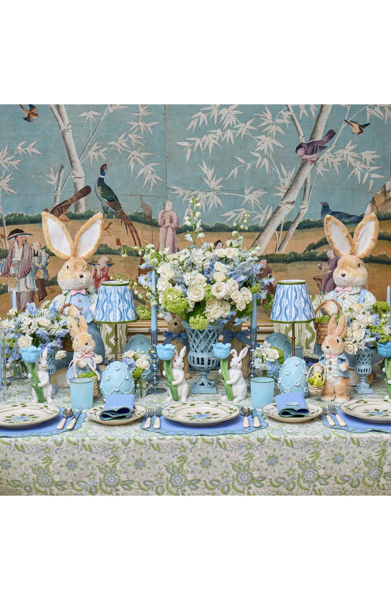 Mrs. Alice Bunny with Pink Tulip, Alternate, color, Blue