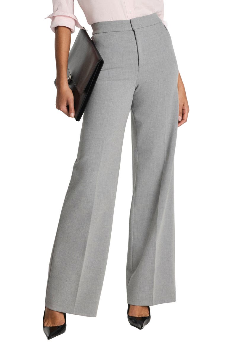 SPANXsupersmooth™ Wide Leg Stretch Twill Pants, Main, color, HEATHER GREY
