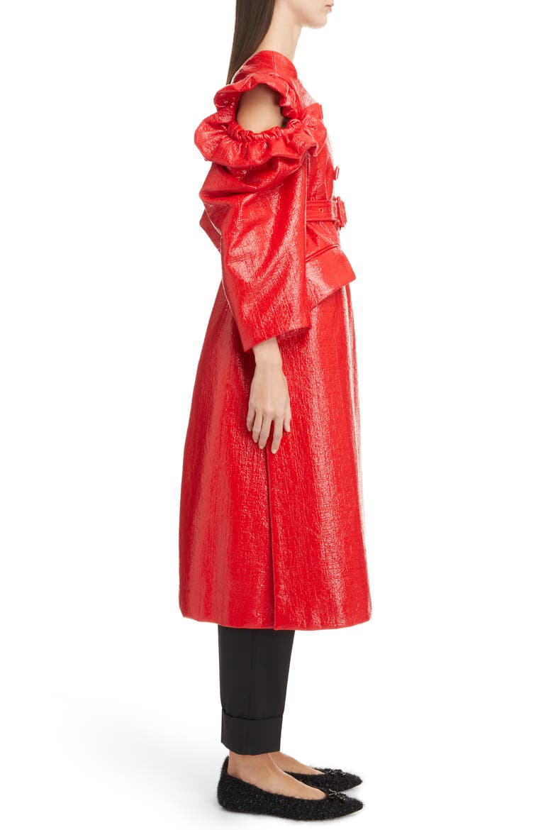 Laminated Tweed Coat, Alternate, color, RED