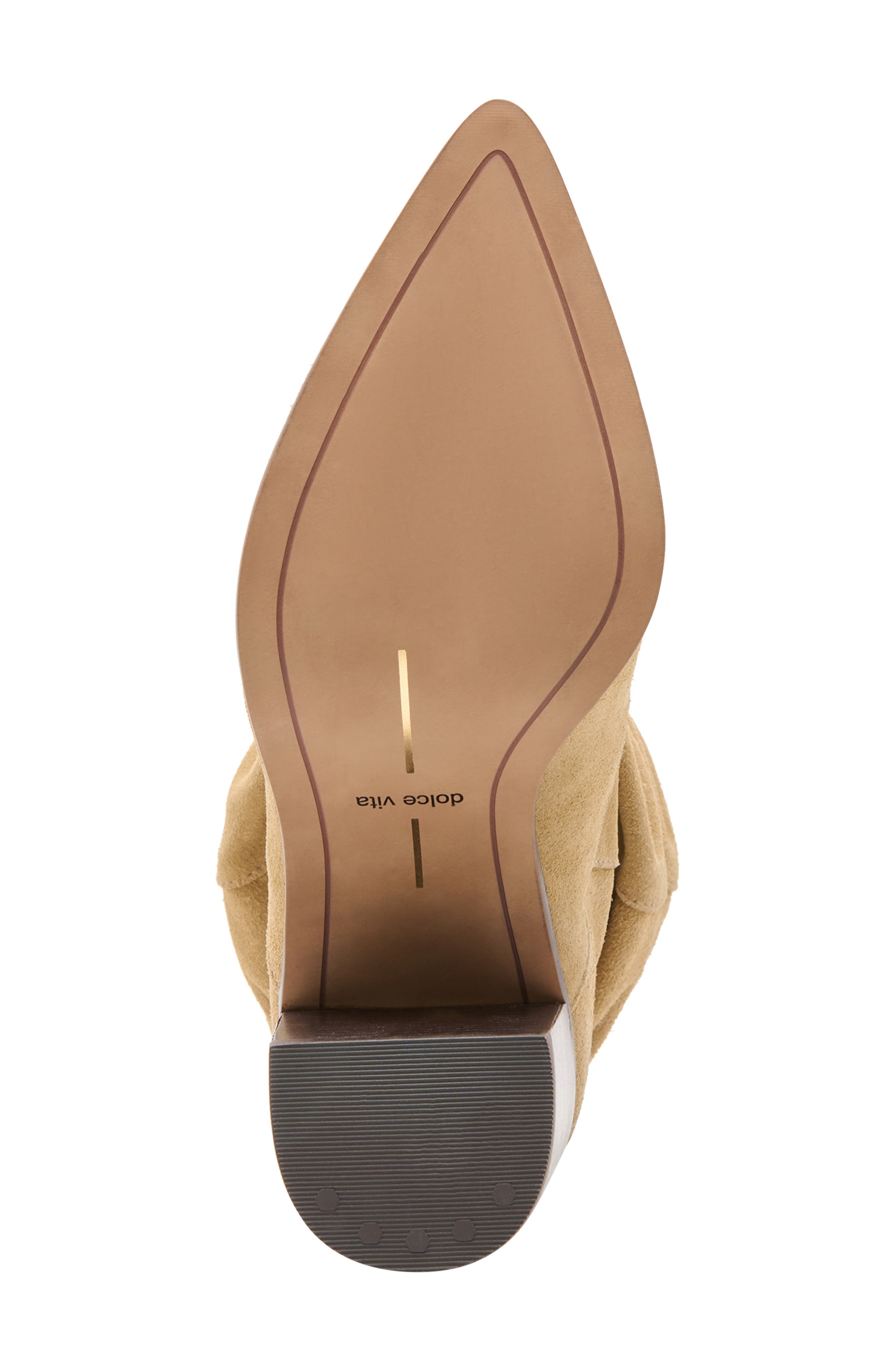 Dolce Vita Talina Pointed Toe Bootie, Alternate, color, Dk Taupe Suede