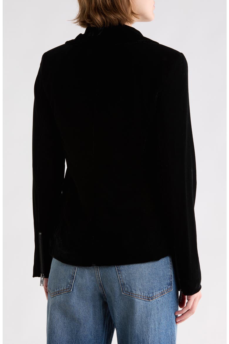 Velvet Moto Jacket, Alternate, color, BLACK