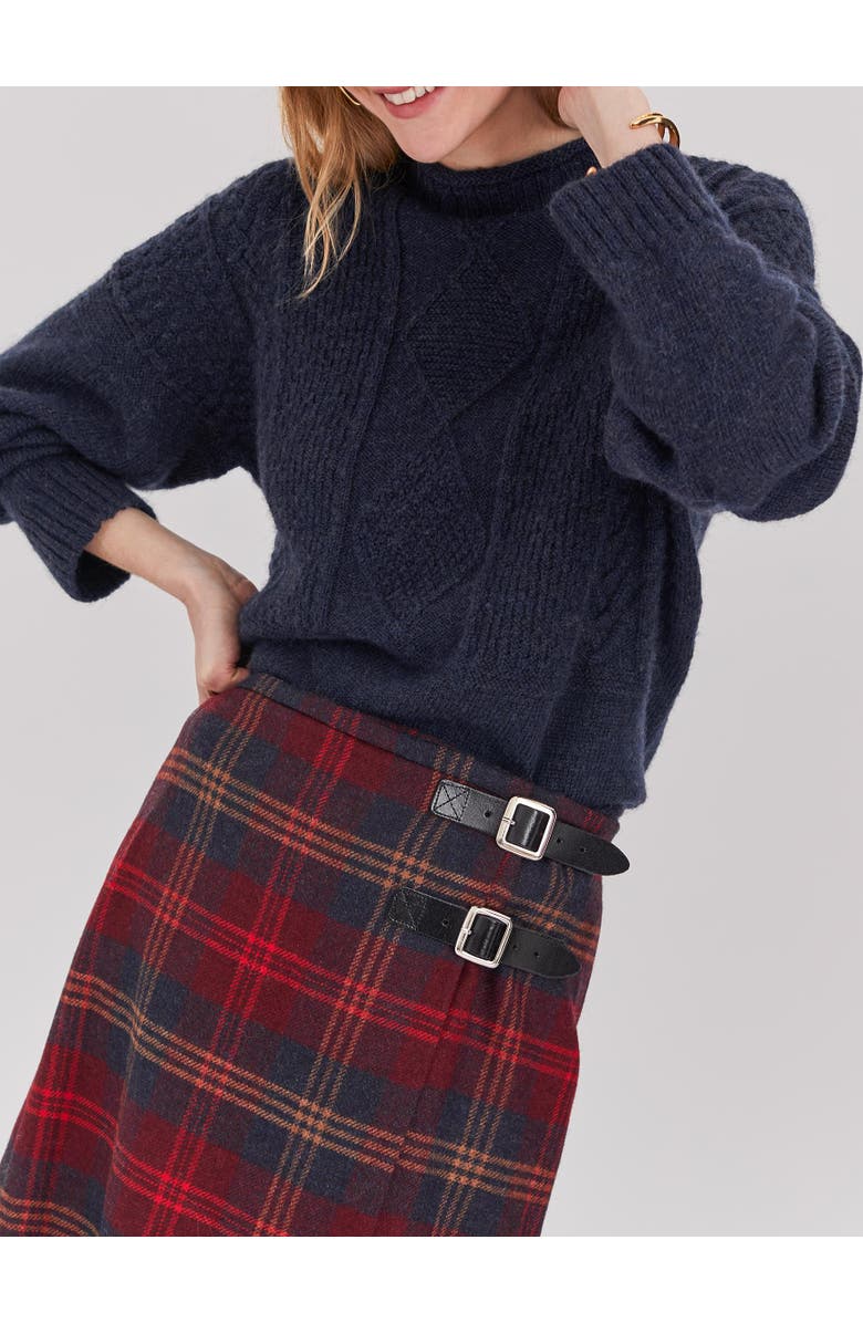 Celtic & Co. British Wool Gansey Sweater, Alternate, color, Navy