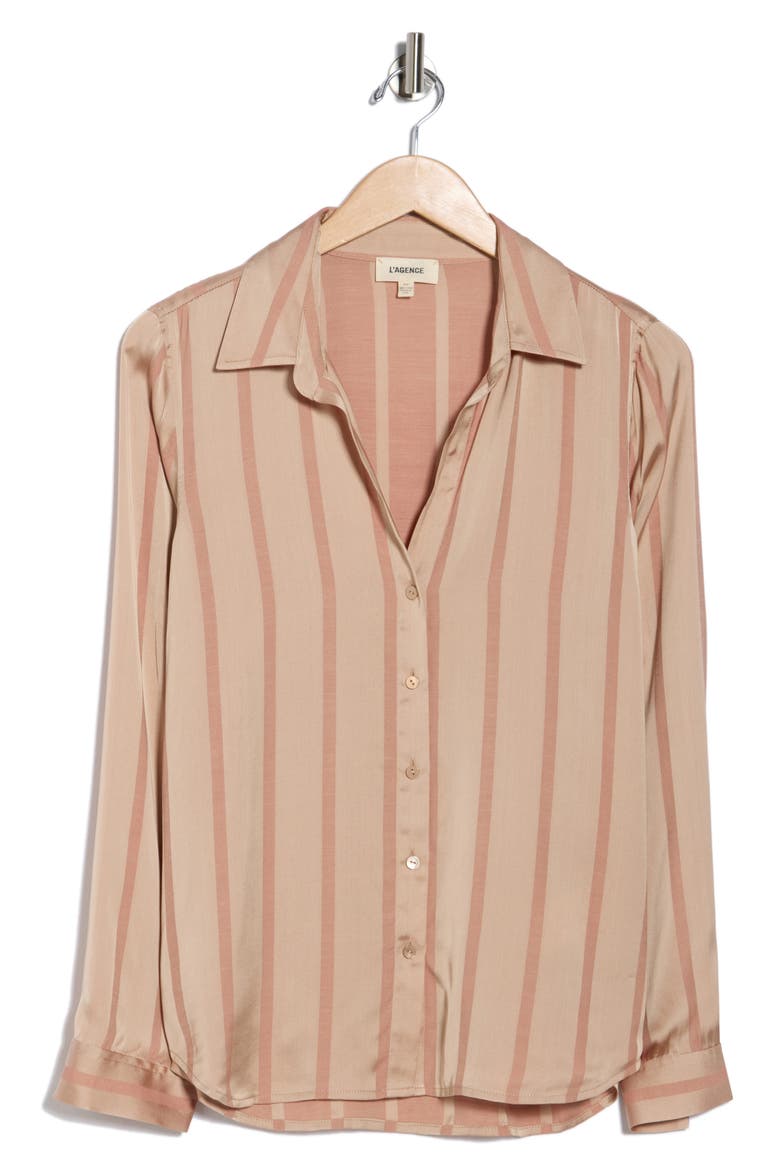 Laurent Top, Alternate, color, CHAMPAGNE MULTI STRIPE