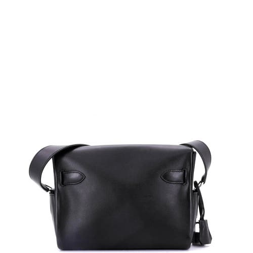 Pre-owned Hermes Hermes Kelly Messenger Bag Evergrain Pm In Black