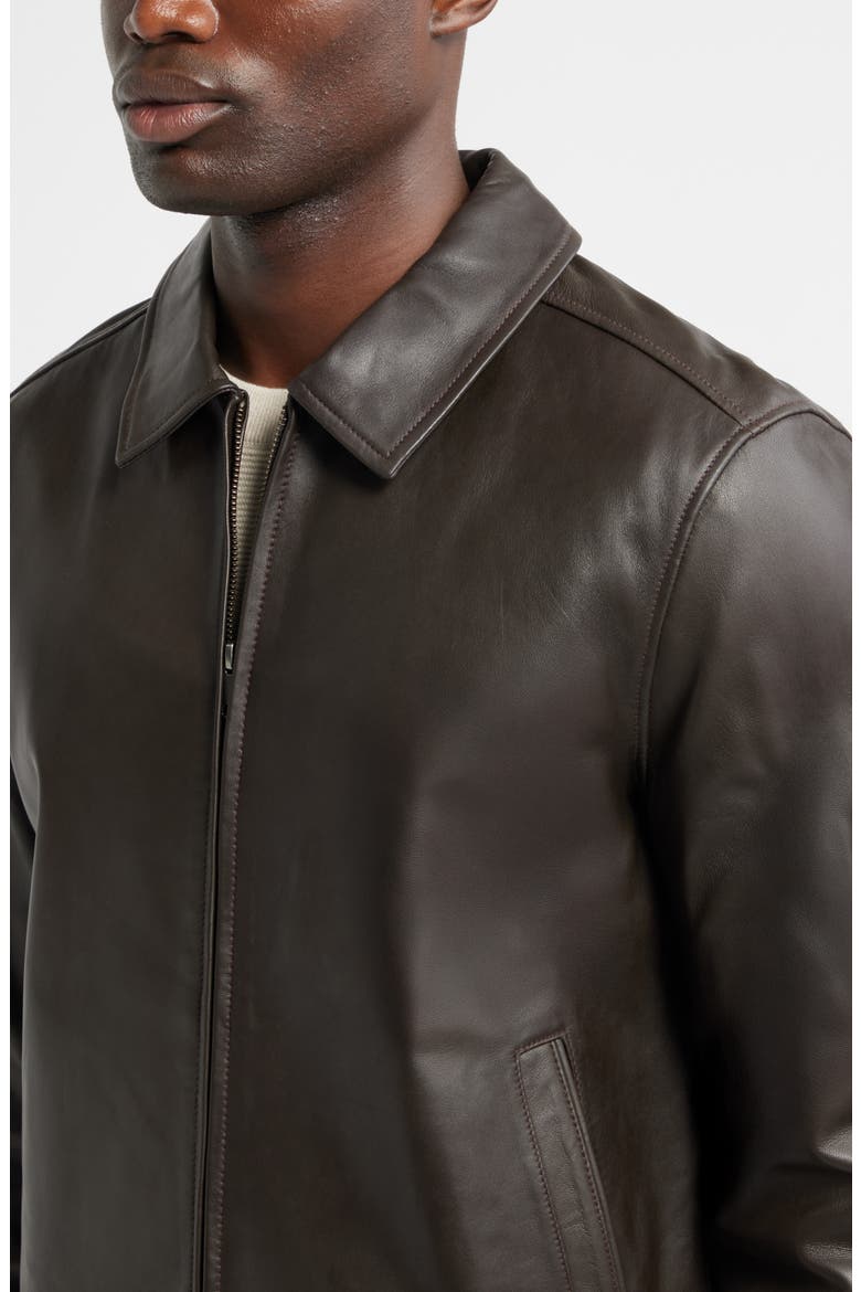 Leather Jacket, Alternate, color, BROWN DARK