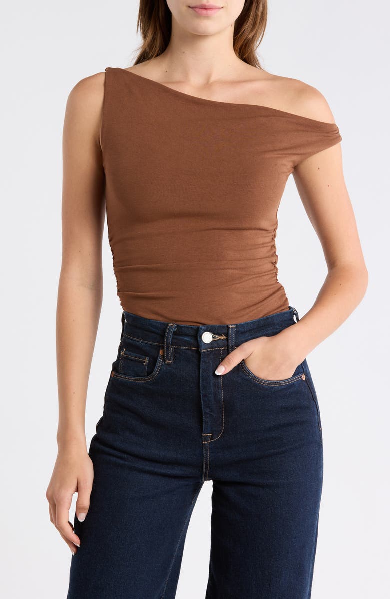Blu Pepper Off The Shoulder Top, Main, color, Brown