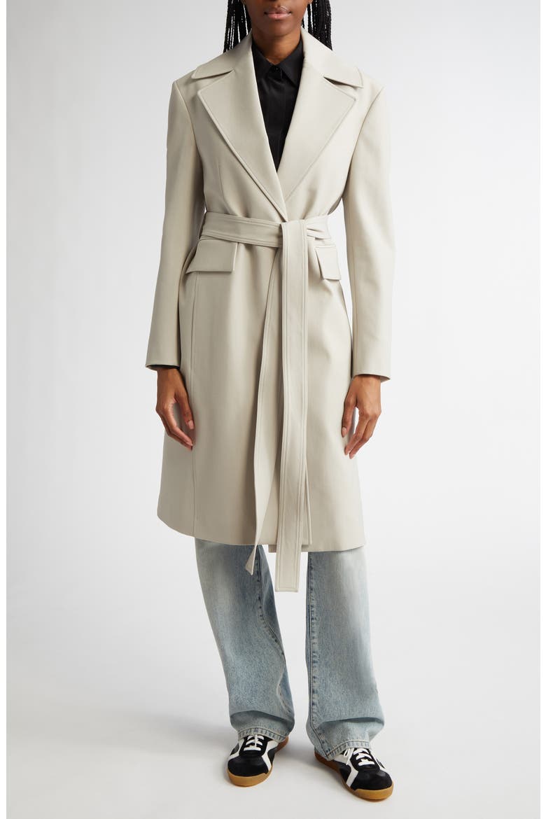 Thea Wool Blend Gabardine Coat, Main, color, TAUPE