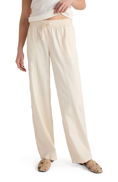 Cotton Ecru Denim Barrel Leg Pants