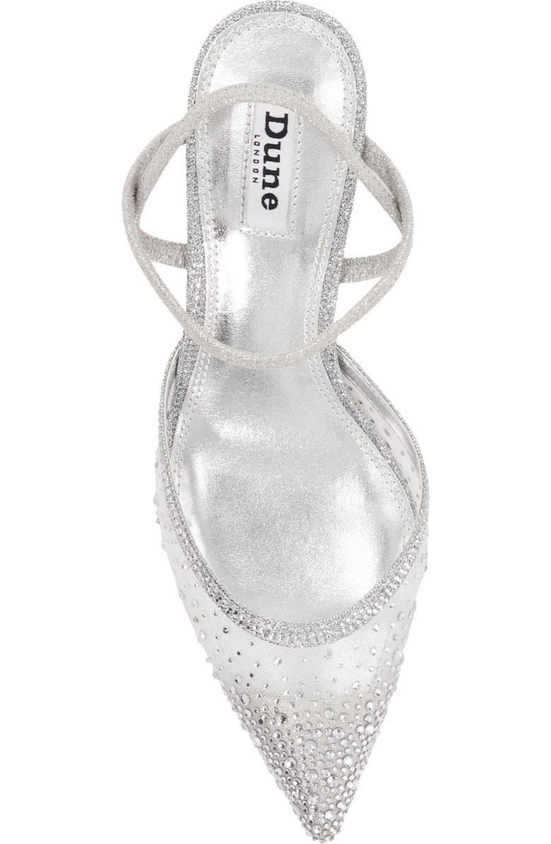 Dune London Charismatic Ankle Strap Pump, Alternate, color, Silver