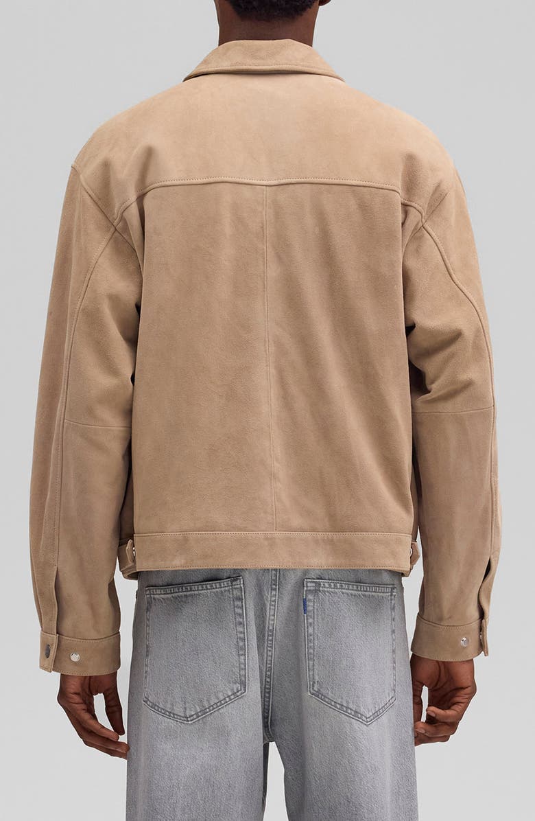 NN07 Petrus Goatskin Suede Jacket, Alternate, color, Khaki Stone