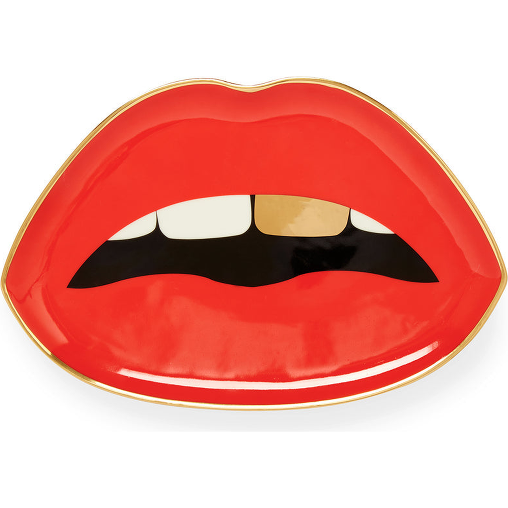 Jonathan Adler Lips Trinket Tray In Red