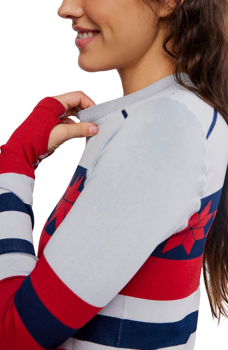 FP Movement by Free People Myoko Jacquard Layer T-Shirt, Alternate, color, Ivory Retro Sport