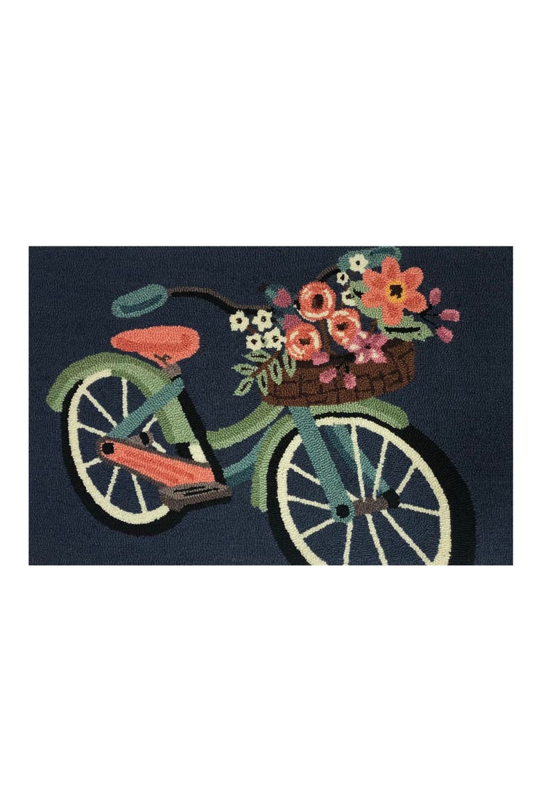 Blossom Bike Indoor/Outdoor Rug, Main, color, INDIGO MULTI
